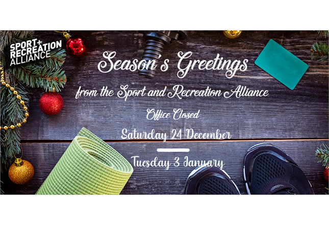 Sport and Recreation Alliance festive season closure dates news article image